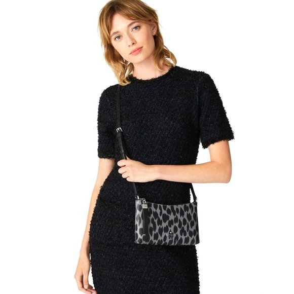 New Kate Spade Sadie Crossbody Animal Print Saffiano Grey Multi - Picture 2 of 4